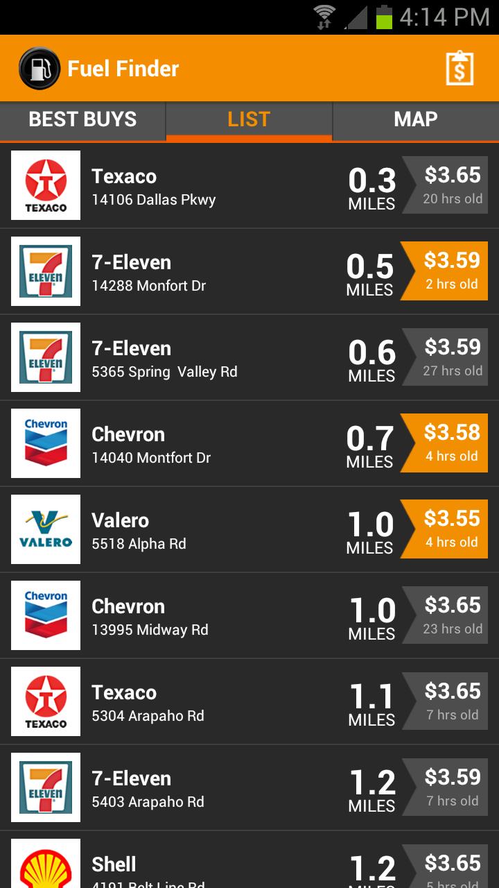 Fuel Finder Screen 2