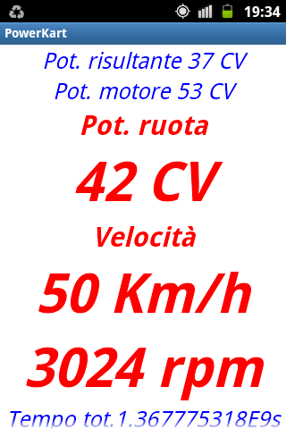 Android application POWER KART meter telemetry screenshort