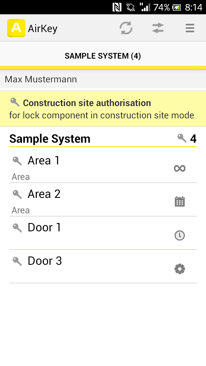 AirKey - Mobiles become keys! Screen 2