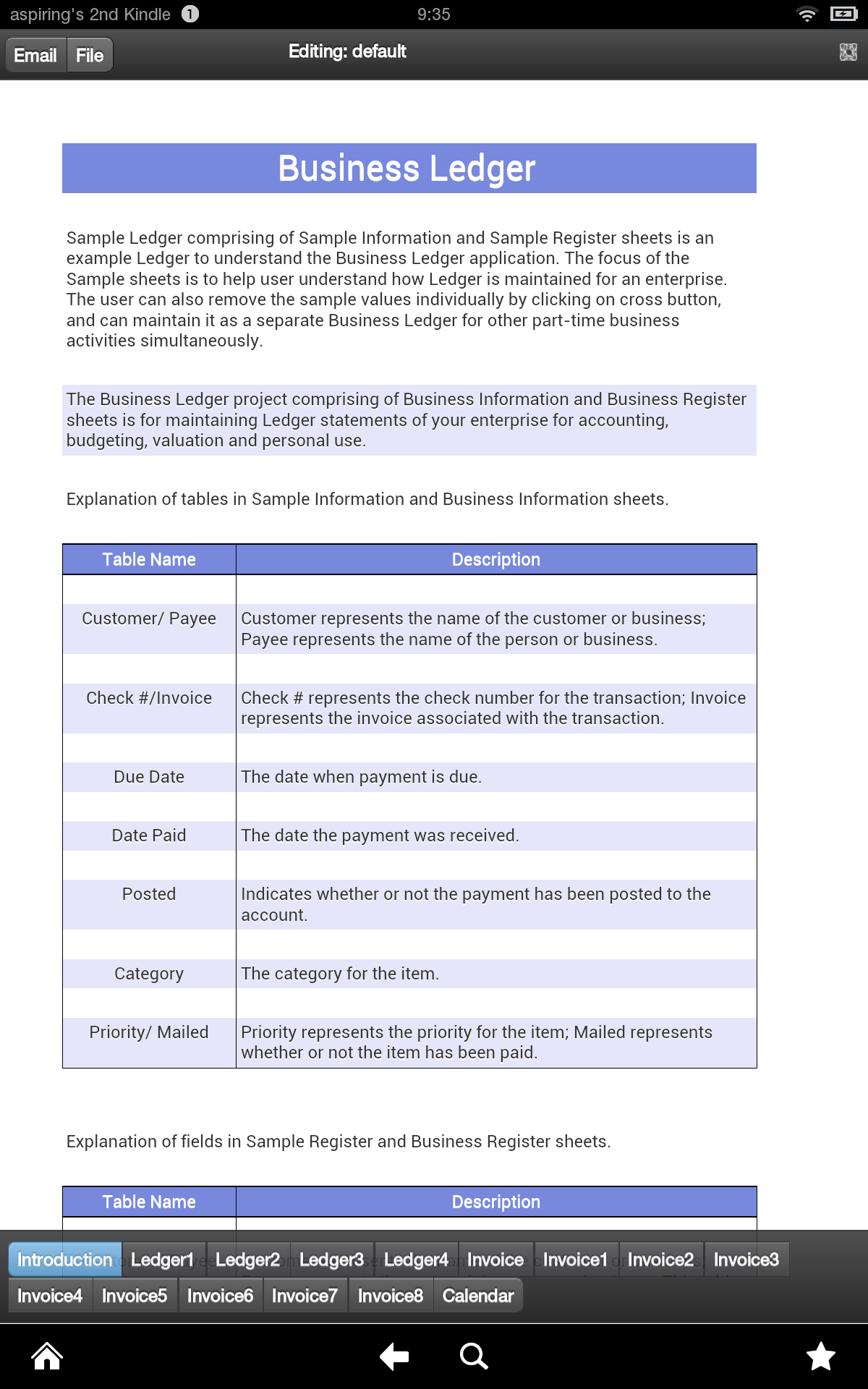 Android application Invoice and Ledger screenshort