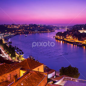 Over the city of Oporto by Jose Moreira - City,  Street & Park Night