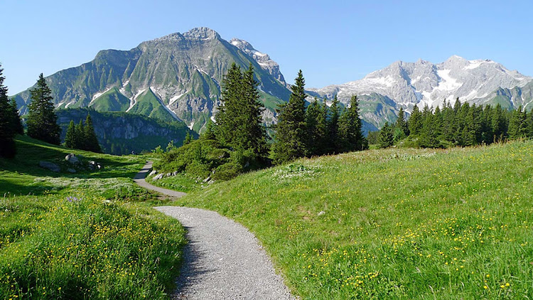 A trail leading to Korbersee Lake in Austria.