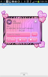Free Download GO SMS - Hearts Zebra Pastel 3 APK