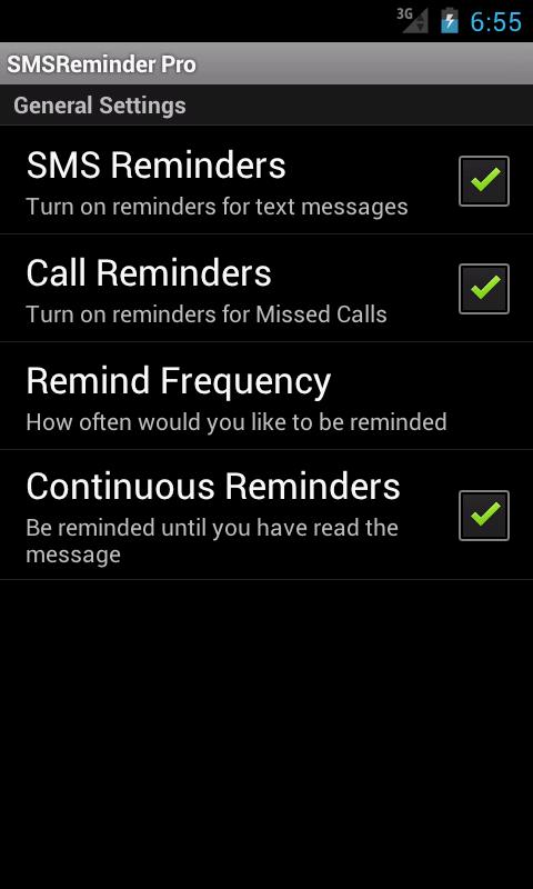 SMS Reminder Pro Screen 2