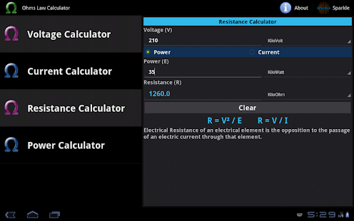 Ohms Law Calculator Tablet Screenshots 4