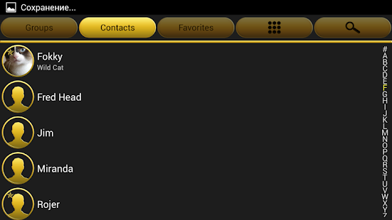 exDialer D-Gold theme - screenshot thumbnail