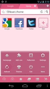 download Pink Bird Boat Browser Theme free
