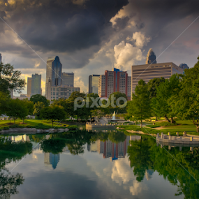 Charlotte, NC by Randell Whitworth - City,  Street & Park Skylines