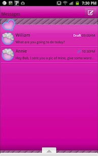 Free GO SMS - Hearts Fancy Purple APK for Android