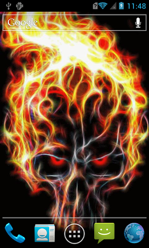 Fiery skull live paper