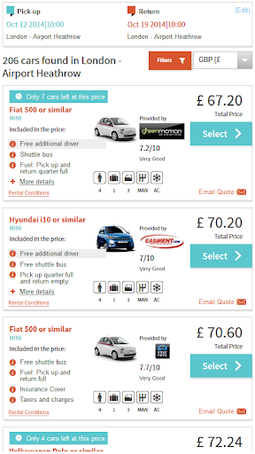 Car Hire Price Scanner