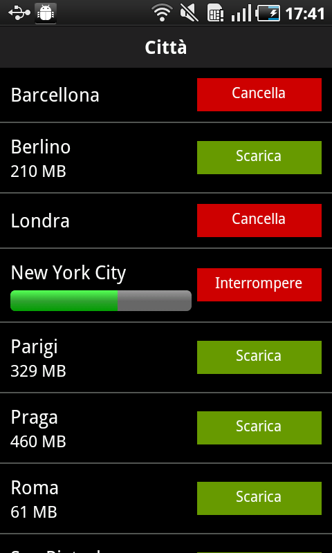 Android application Audio City Guides screenshort