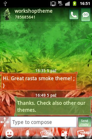 GO SMS Pro Theme Weed 的主題雜草的甘賈