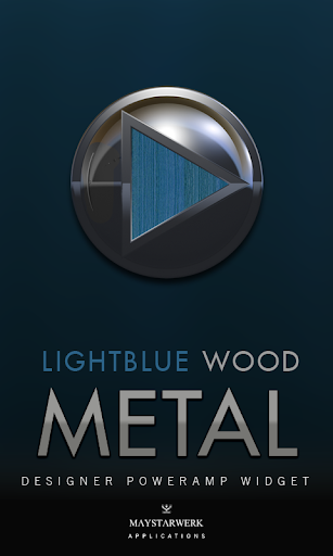 Poweramp Widget Lightblue Wood