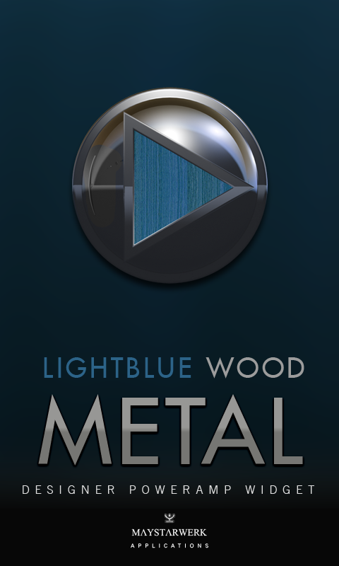 Poweramp Widget Lightblue Wood Screen 3