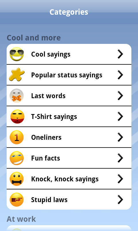 Android application Cool Sayings Premium screenshort