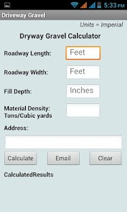 Free DriveWay Gravel Calculator APK