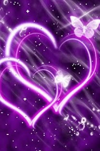 Hearts Purple Butterfly