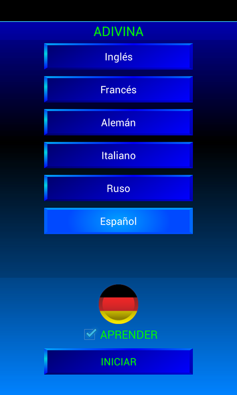 Captura de pantalla de la aplicacion Android Guess and learn German