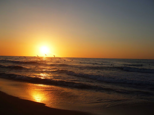 Sunset in San Pancho, also called San Francisco, on the Pacific coast of Mexico north of Puerto Vallarta.