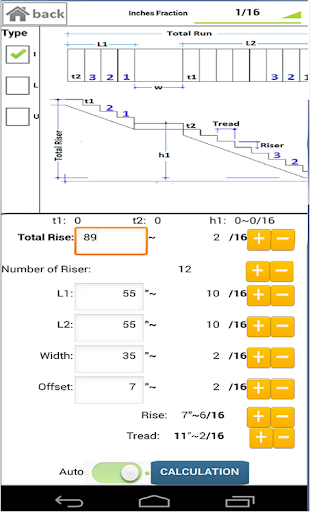 Calculation of stairs