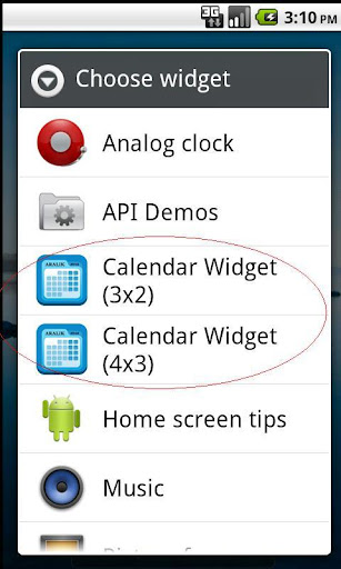 Calendar Widget