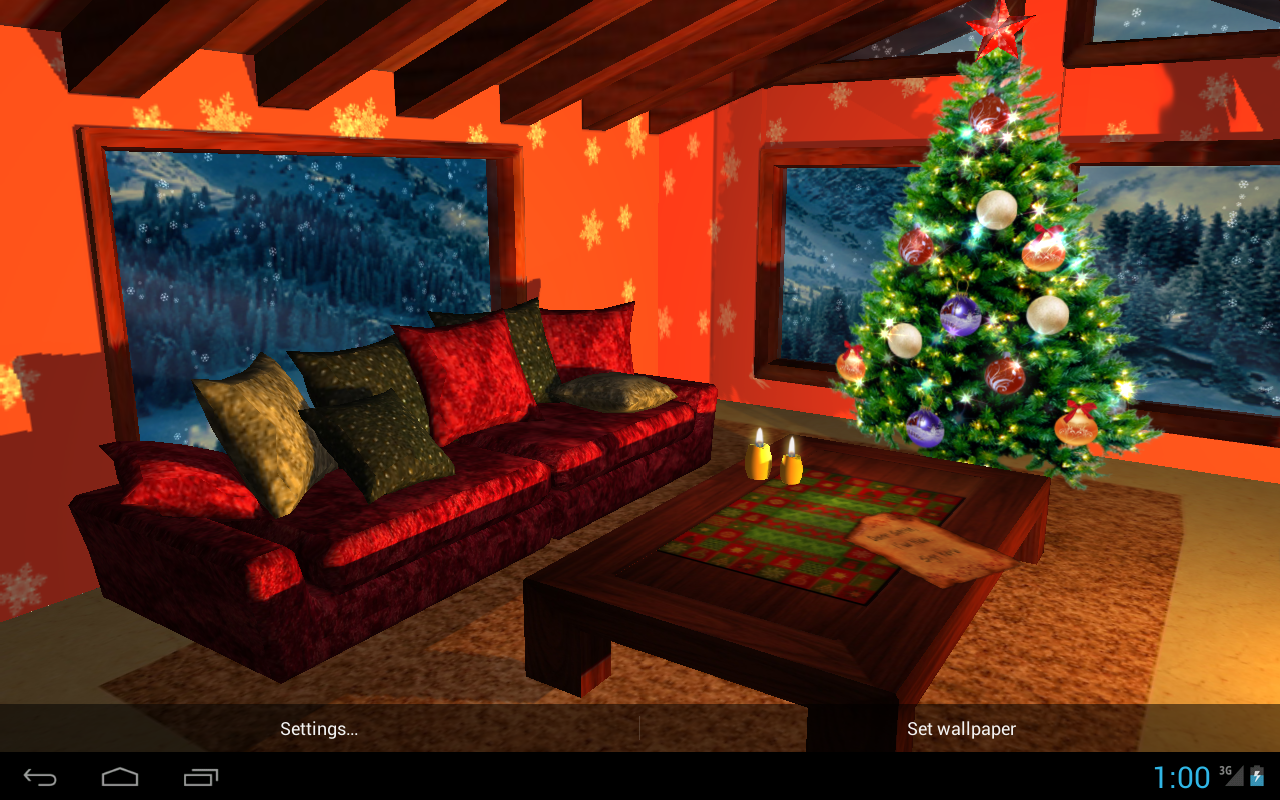3D Christmas Fireplace HD Live Wallpaper Full  Android 
