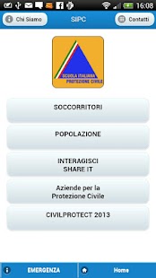 Android application Civil Protection screenshot