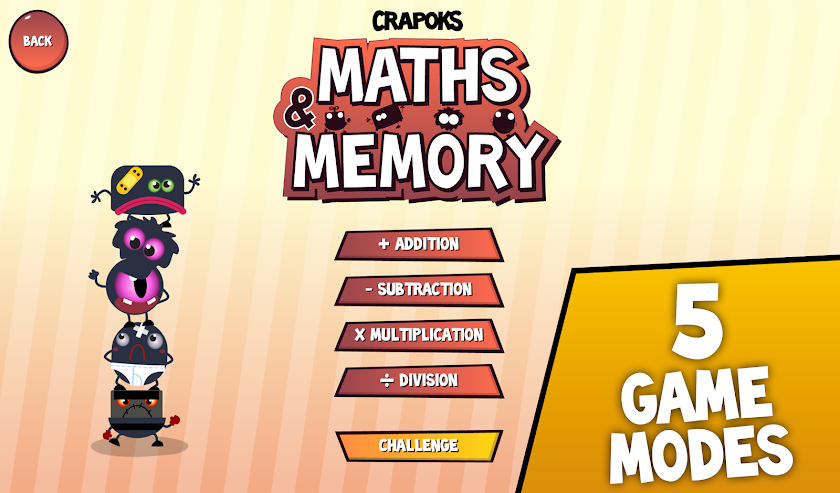 Crapoks: Maths &amp; Memo Screen 1