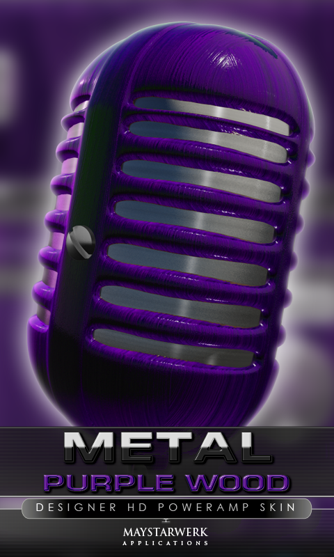poweramp skin metal purplewood Screen 1