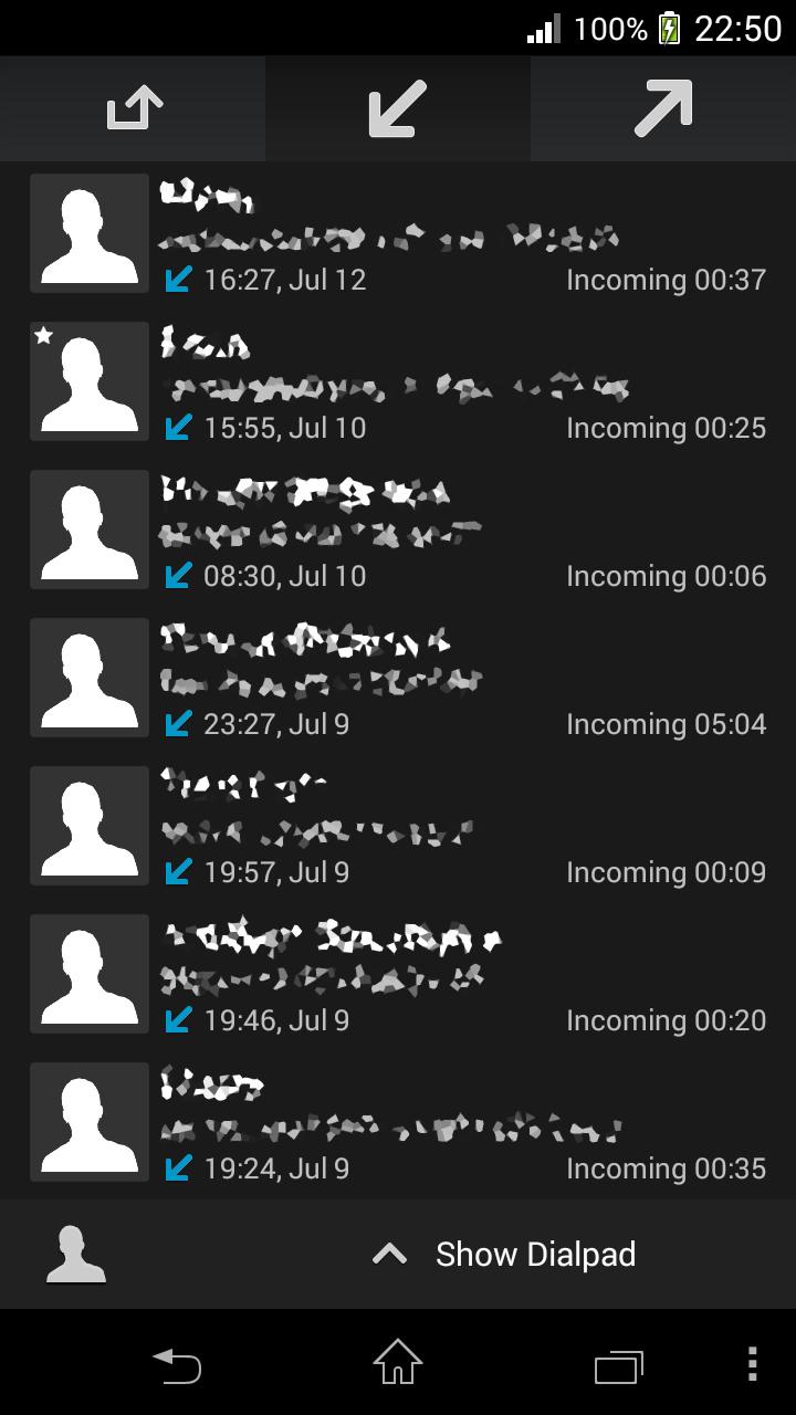 exDialer NXT 2 Dark theme Screen 2
