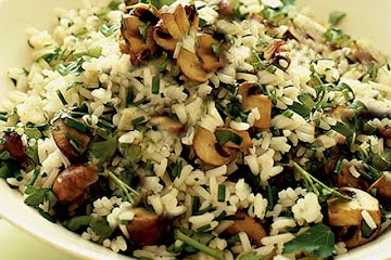 Lemony mushroom & herb rice