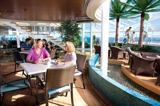 The Solarium Bistro Restaurant offers healthier dining options on board the Oasis of the Seas.