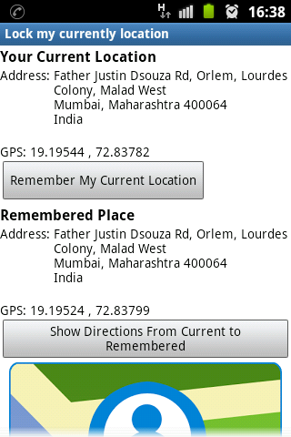 Lock my current GPS location