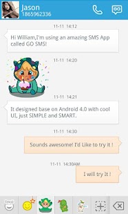 GO SMS PRO LITTLE MOKY STICKER Screenshots 2