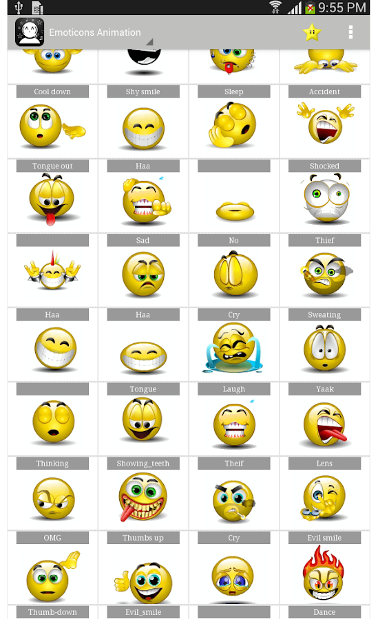 Android Emoticon Symbols
