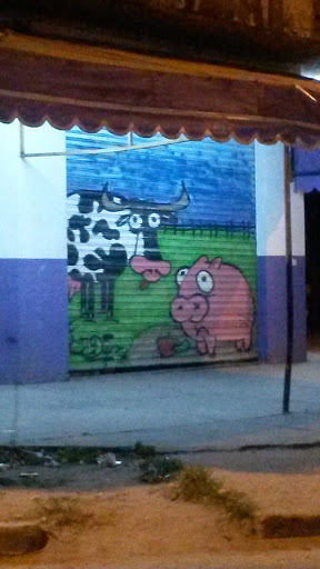 Mural la vaca Y el Chanchito