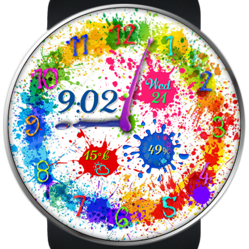 Rainbow Splash Round Wear Face 個人化 App LOGO-APP開箱王