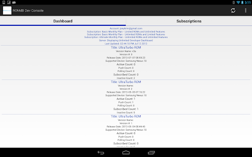 ROMDashboard Developer Console