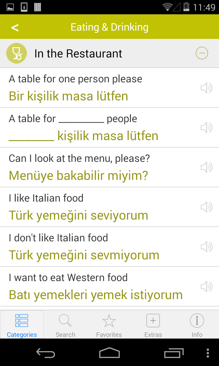 Turkish Translation with Audio Screen 2
