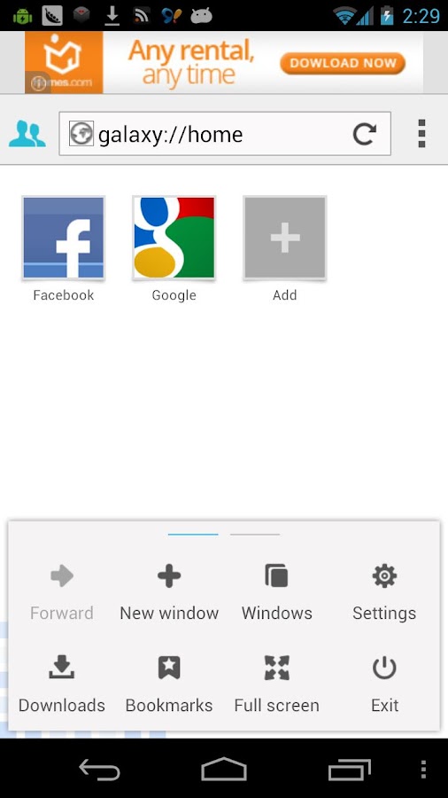 Galaxy Flash Browser - screenshot