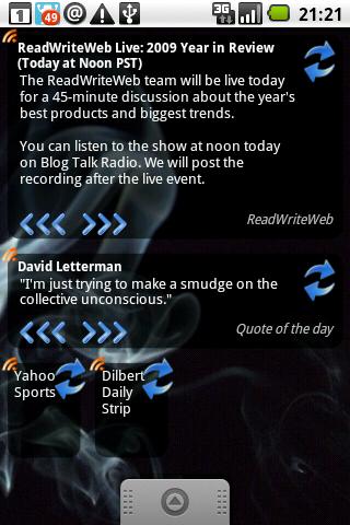 Any RSS reader + widget Screen 2