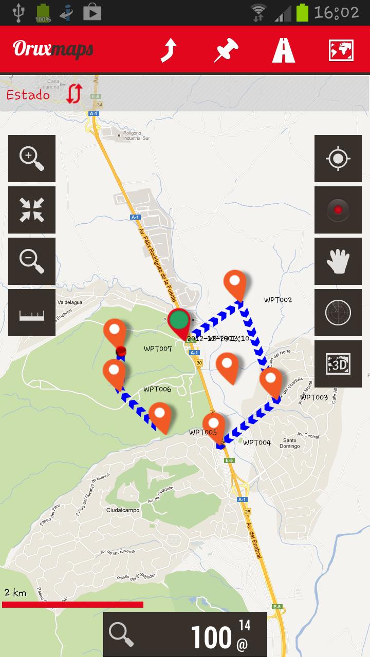 OruxMaps Screen 1