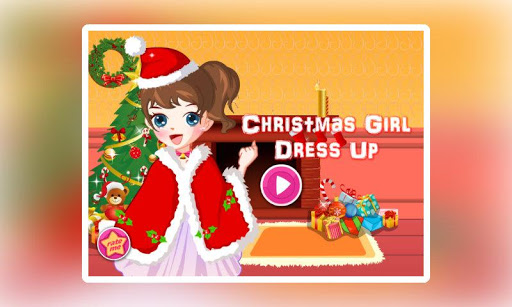 クリスマスの女の子がドレスアップ