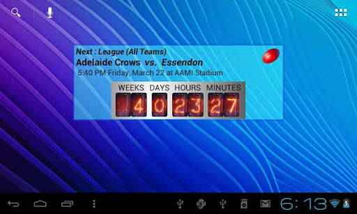 AFL 2013 Fixture Widget