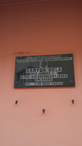 Bartók Béla Emléktábla