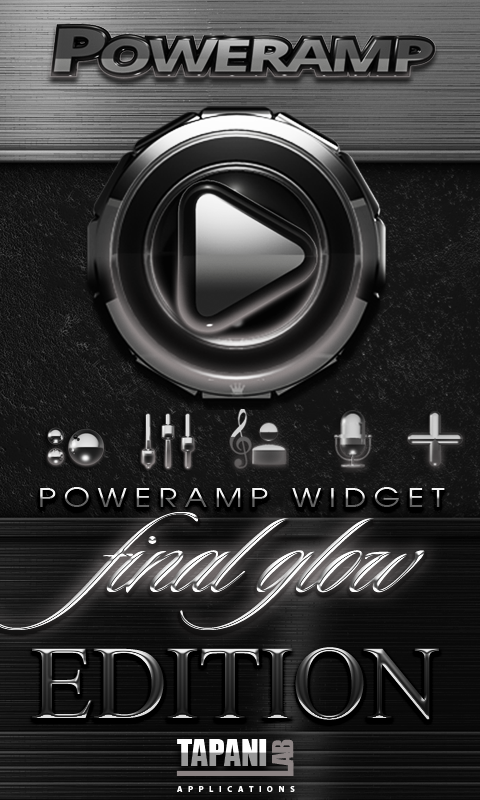 Android application Poweramp  widget - Silver Glow screenshort
