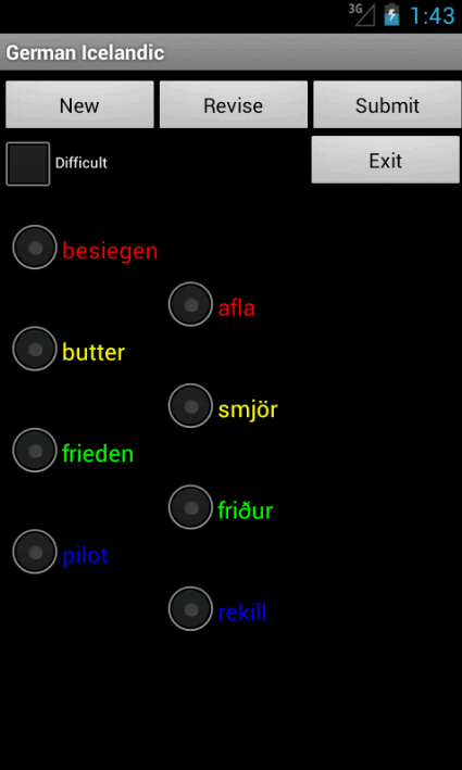 German Icelandic Dictionary Screen 3