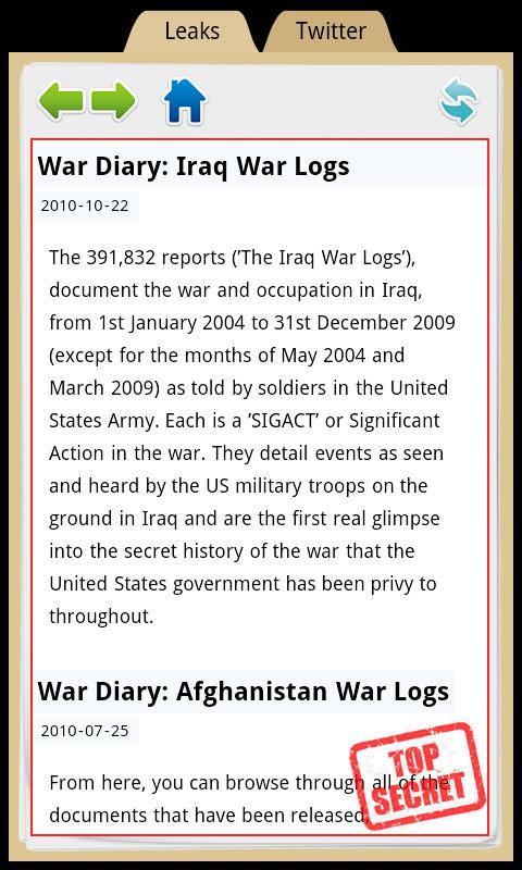 WikiLeaks Screen 1