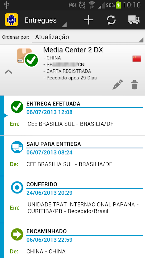Rastreio Correios - screenshot